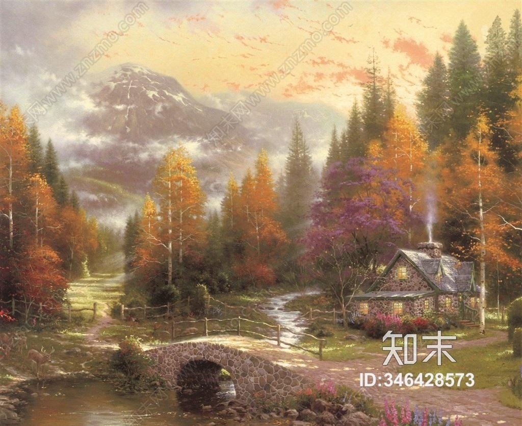 高清欧洲乡村油画装饰画贴图贴图下载【ID:346428573】