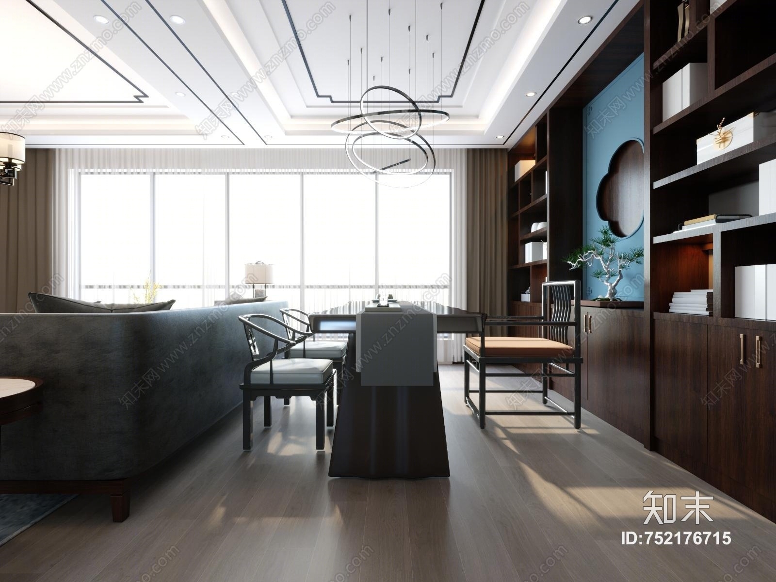 新中式客厅3D模型下载【ID:752176715】