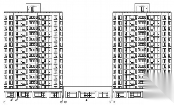 北京某十五层塔式商住楼施工图cad施工图下载【ID:149844166】