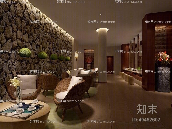 现代椅子茶几组合3D模型下载【ID:40452602】