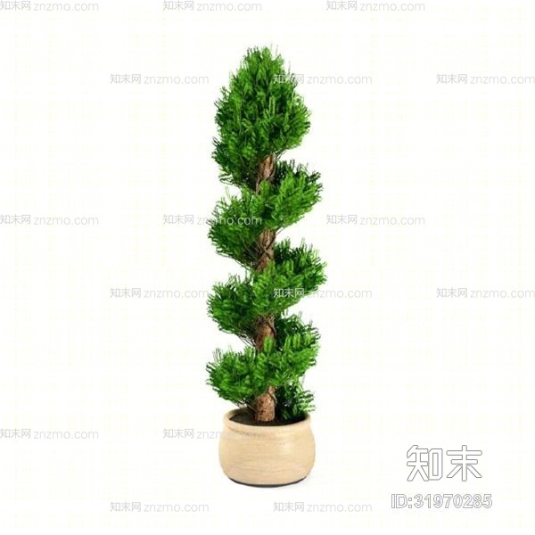 绿色盆栽3D模型下载【ID:31970285】