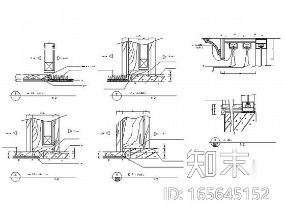 地面物料收口CAD大样图cad施工图下载【ID:165645152】