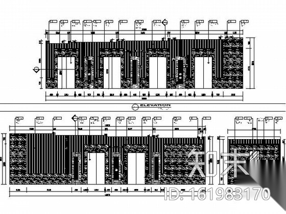 酒店电梯厅装修图cad施工图下载【ID:161983170】