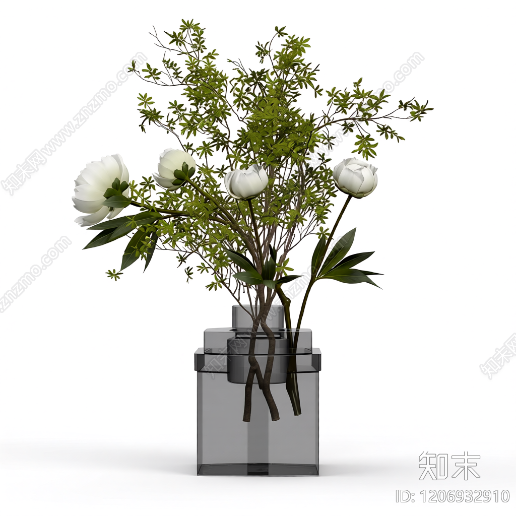 花瓶插花装饰3D模型下载【ID:1206932910】