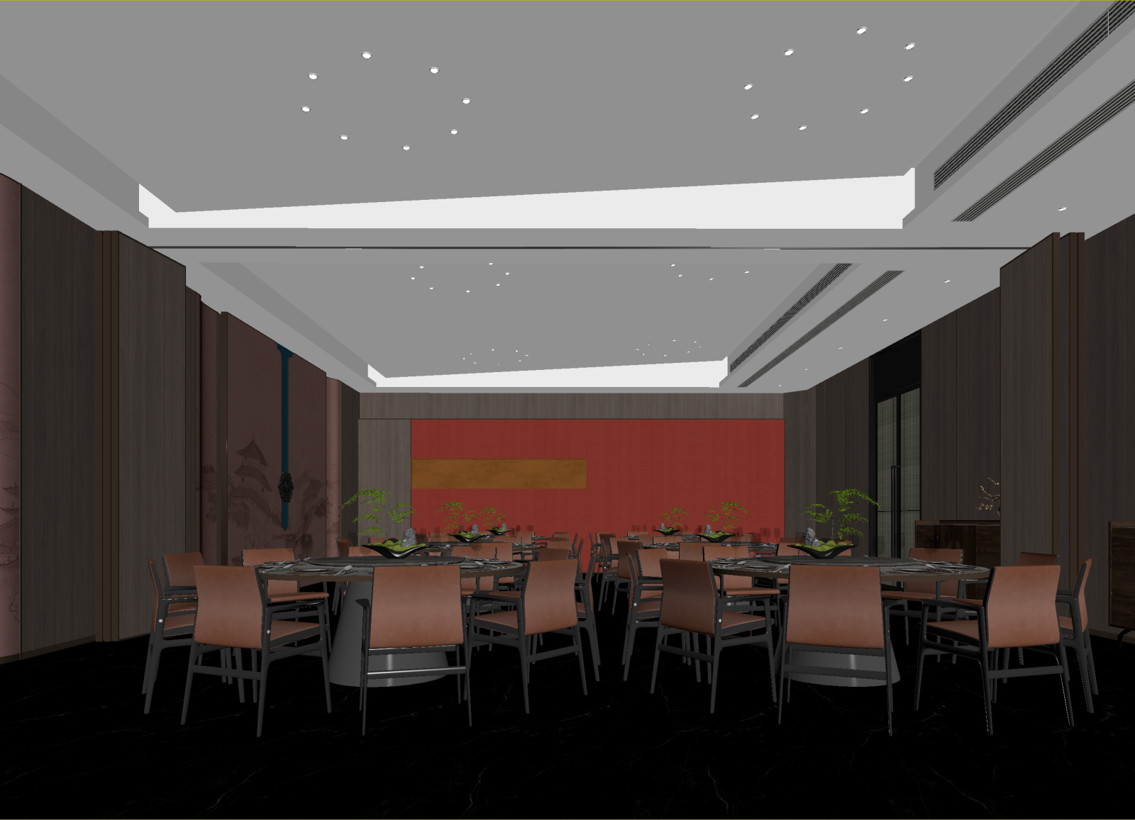 新中式中餐厅3D模型下载【ID:1214716705】
