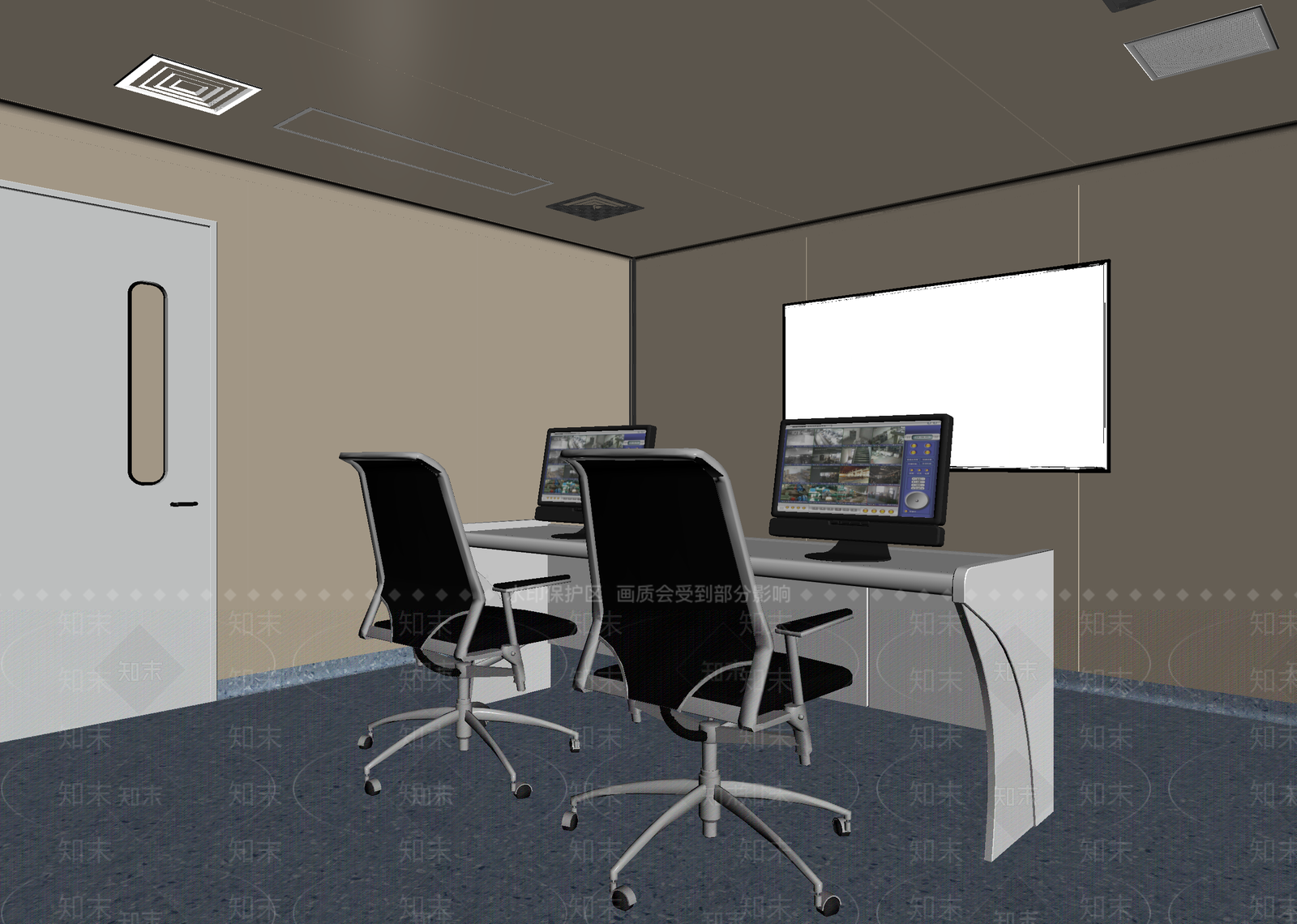 现代监控室3D模型下载【ID:1214802796】