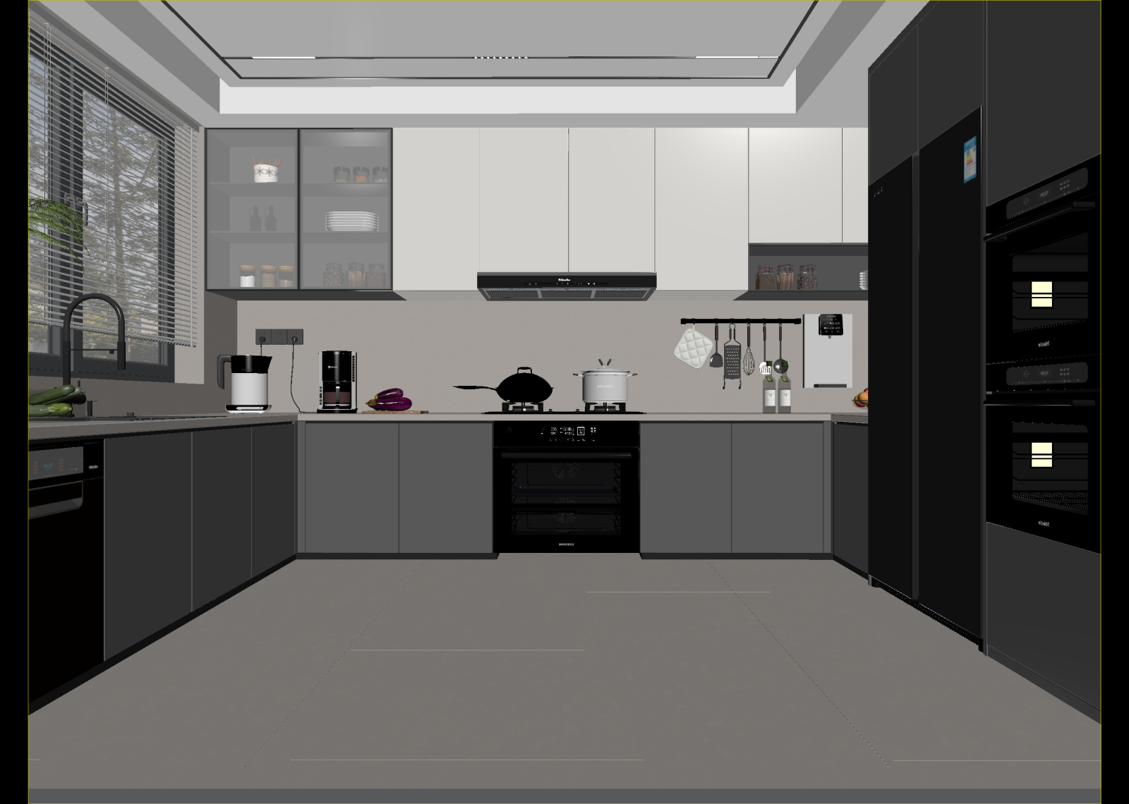 现代后厨3D模型下载【ID:1215036701】