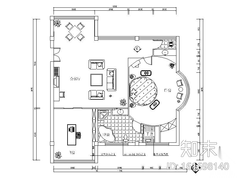 [株洲]某宾馆总统套房装饰施工图施工图下载【ID:161698140】