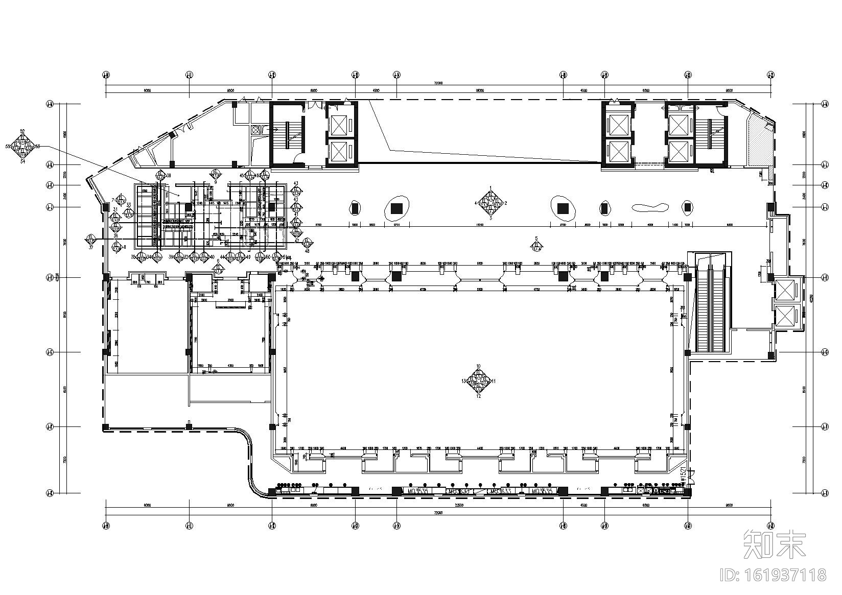 [山东]高档豪华国际五星级酒店宴会厅设计施工图（含效果...cad施工图下载【ID:161937118】