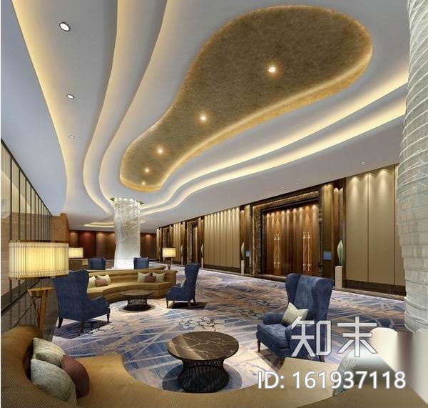 [山东]高档豪华国际五星级酒店宴会厅设计施工图（含效果...cad施工图下载【ID:161937118】