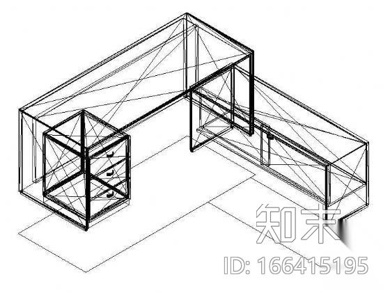 办公家具CAD模型4施工图下载【ID:166415195】