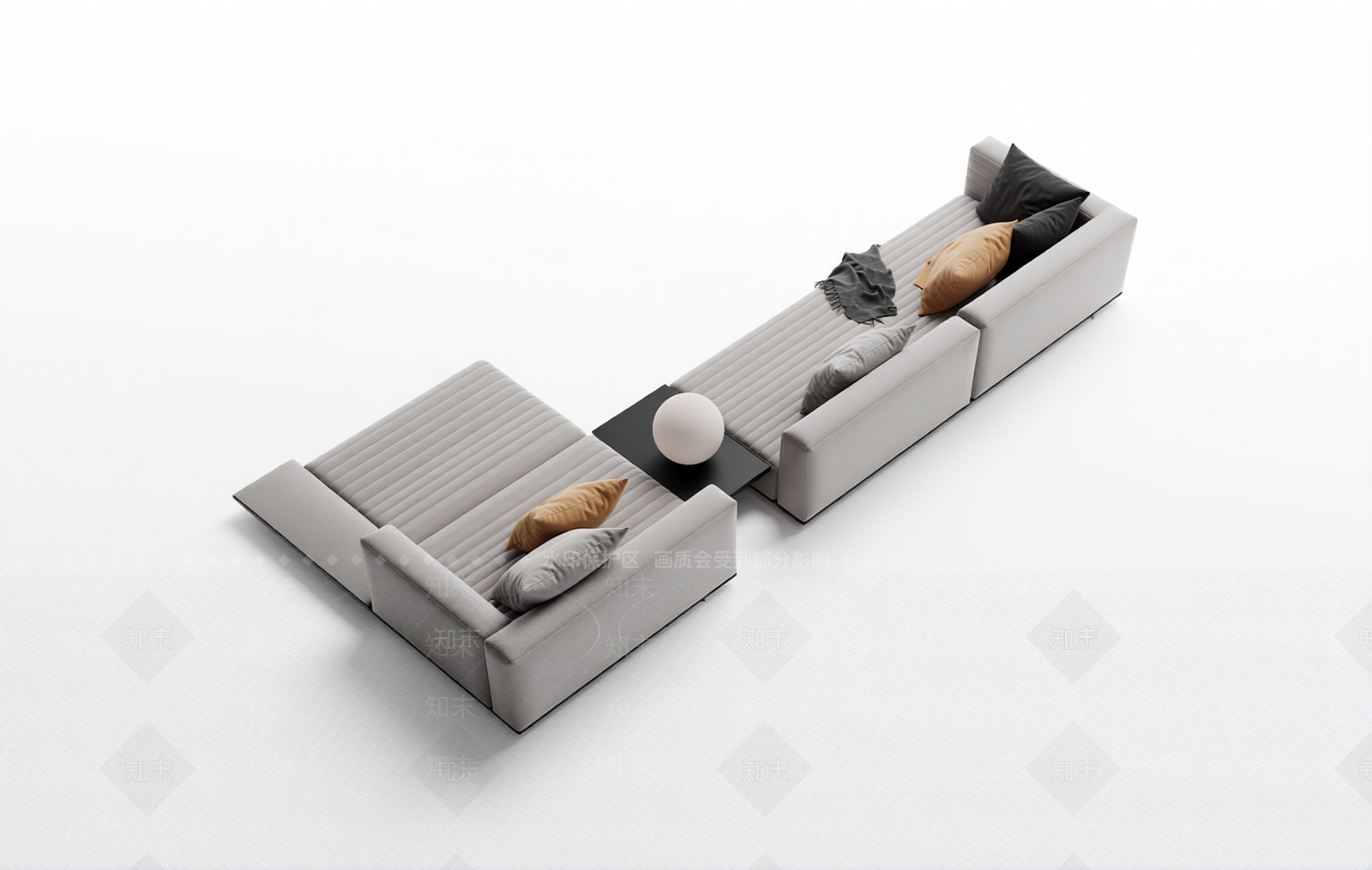 L型沙发组合3D模型下载【ID:1205545516】