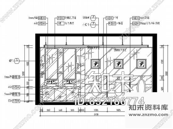 图块/节点江苏五星级酒店卫生间立面详图施工图下载【ID:832186774】