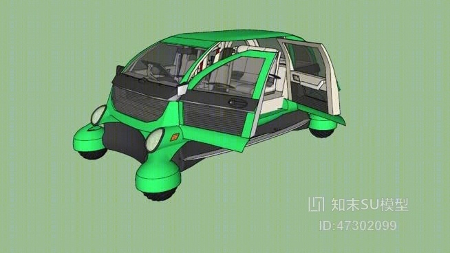 球车-电动汽车概念SU模型下载【ID:47302099】