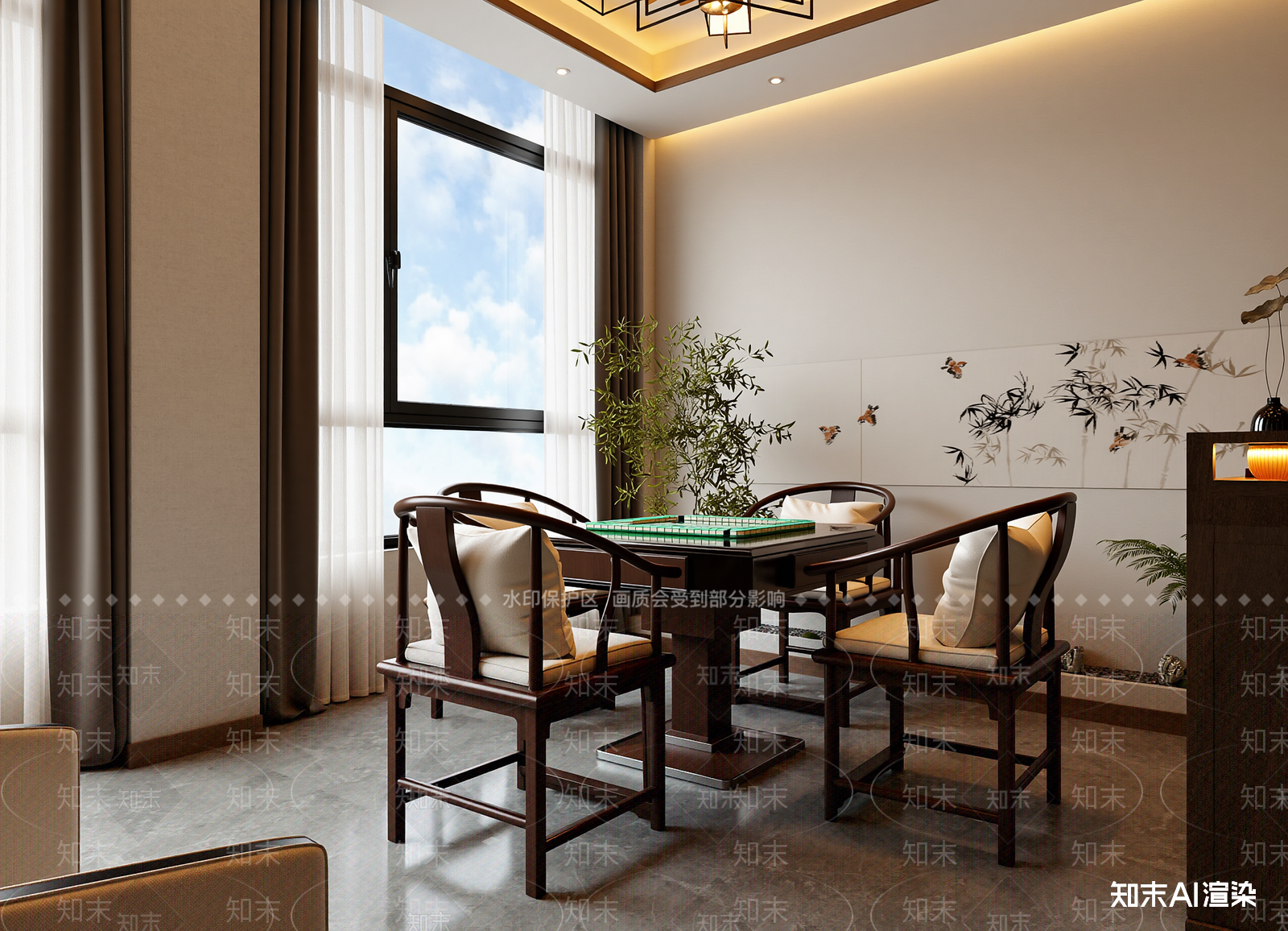 新中式茶馆3D模型下载【ID:1214113168】