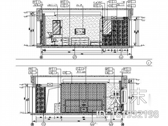 [无锡]大型酒店标准客房装修施工图cad施工图下载【ID:161932198】
