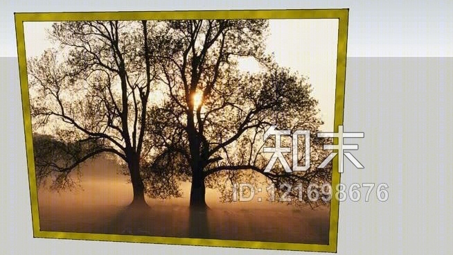 树木画SU模型下载【ID:121698676】