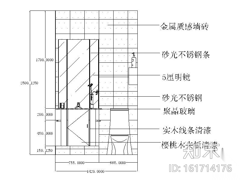 40㎡简洁一居装修图cad施工图下载【ID:161714176】