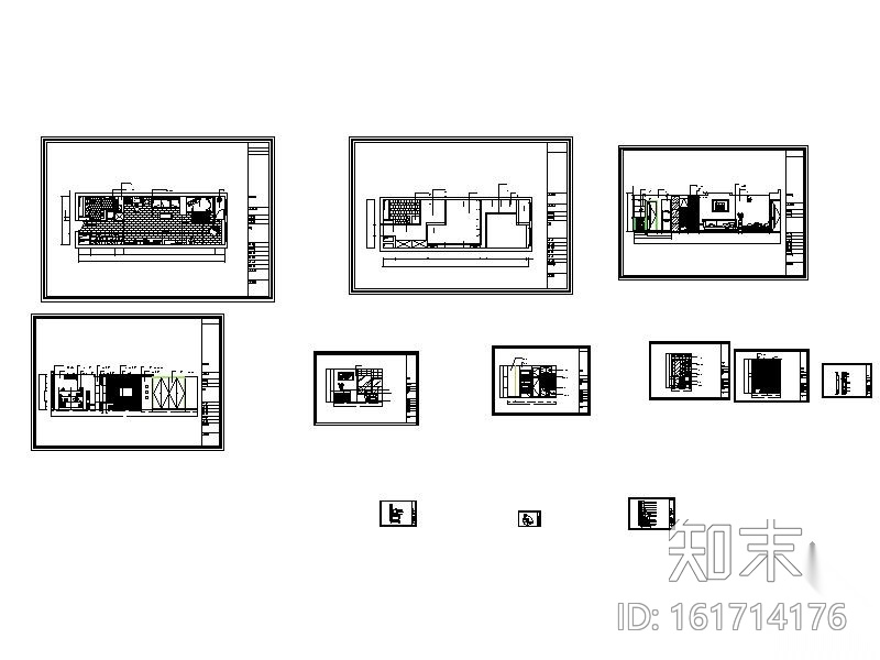 40㎡简洁一居装修图cad施工图下载【ID:161714176】