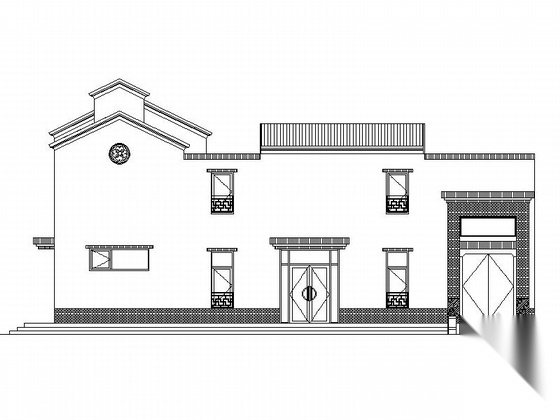 [河北]两层传统白墙黑瓦对称式四合院建筑设计施工图（含...施工图下载【ID:160718190】