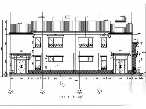 [河北]两层传统白墙黑瓦对称式四合院建筑设计施工图（含...施工图下载【ID:160718190】