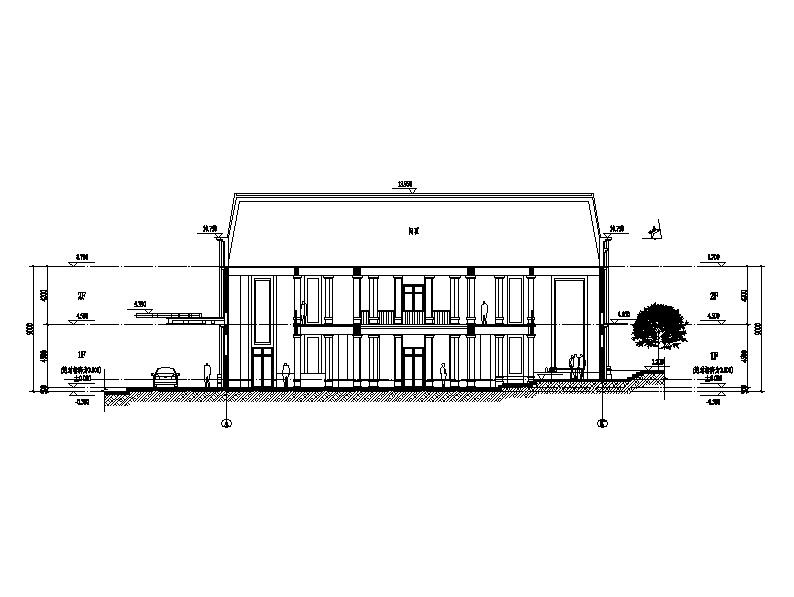 [浙江]两层坡屋顶商业及会所建筑施工图施工图下载【ID:167915193】