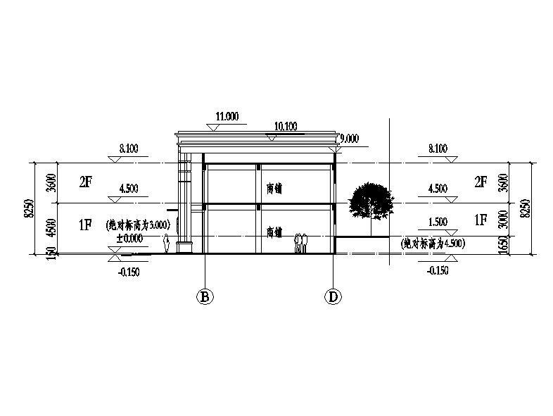 [浙江]两层坡屋顶商业及会所建筑施工图施工图下载【ID:167915193】