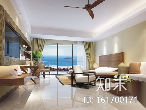 [海南]人间仙境温泉度假村现代一居室样板间装修施工图cad施工图下载【ID:161700171】