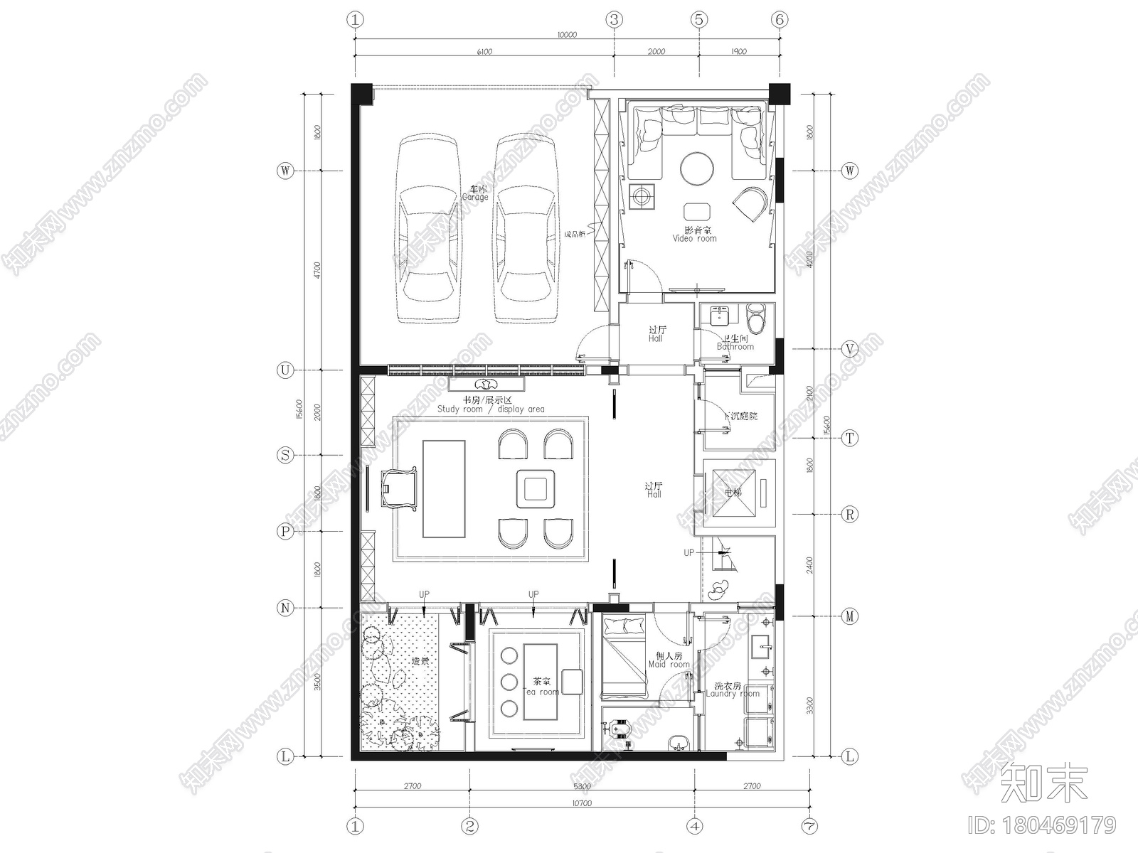 [广西]450㎡三层四居室别墅装修设计施工图cad施工图下载【ID:180469179】