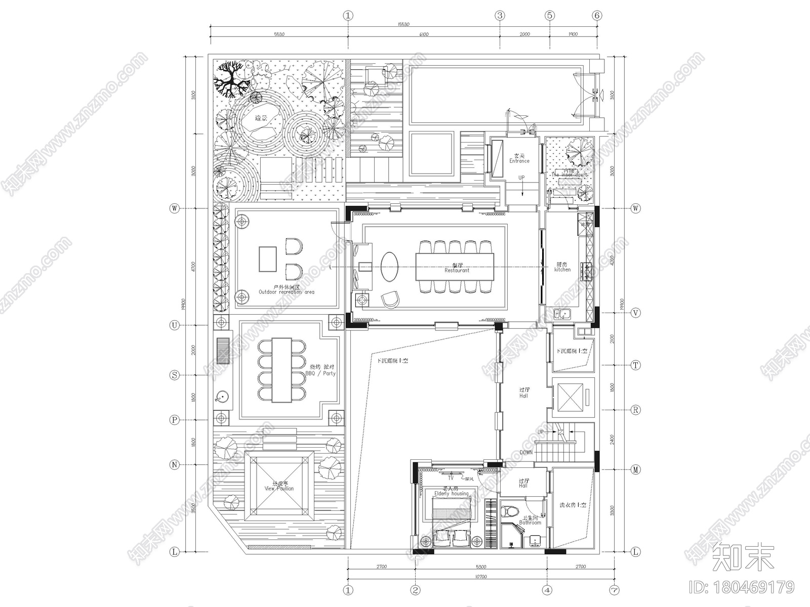 [广西]450㎡三层四居室别墅装修设计施工图cad施工图下载【ID:180469179】