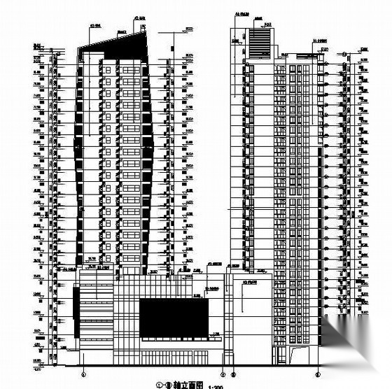 [安徽]某家乐福商业综合楼建筑施工图（商业、办公、公寓...cad施工图下载【ID:167029156】