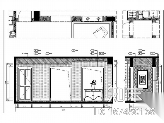[大连]法式新古典样板间三居室室内设计CAD施工图cad施工图下载【ID:167450166】