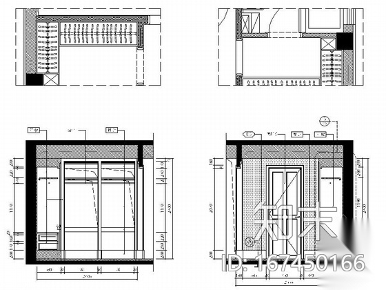 [大连]法式新古典样板间三居室室内设计CAD施工图cad施工图下载【ID:167450166】