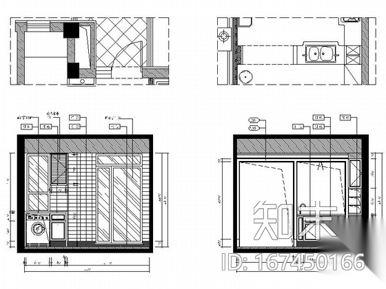 [大连]法式新古典样板间三居室室内设计CAD施工图cad施工图下载【ID:167450166】