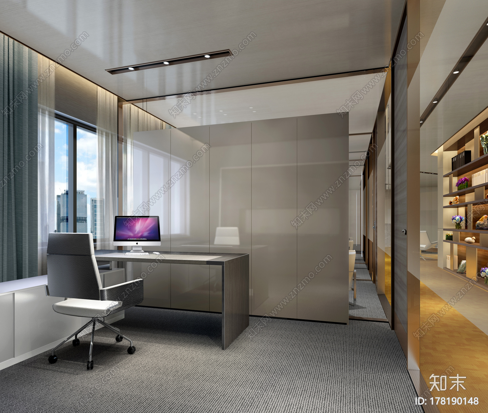 现代新加坡办事处|CAD施工图+效果图施工图下载【ID:178190148】