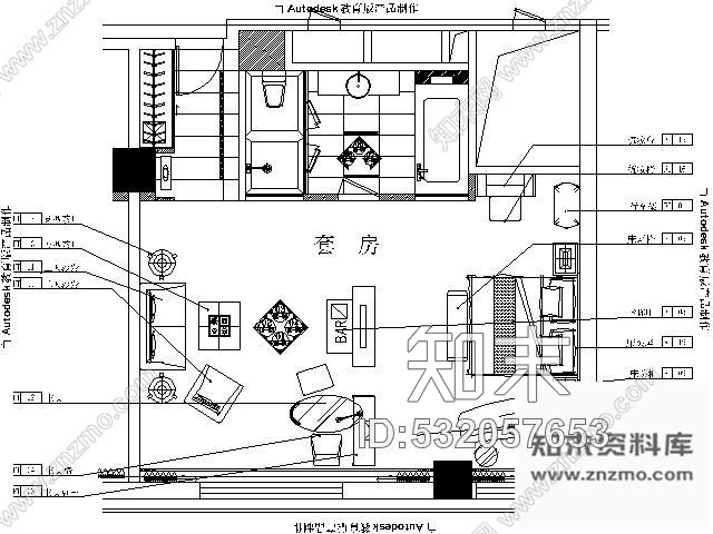 施工图两套酒店标准套房装修图cad施工图下载【ID:532057653】