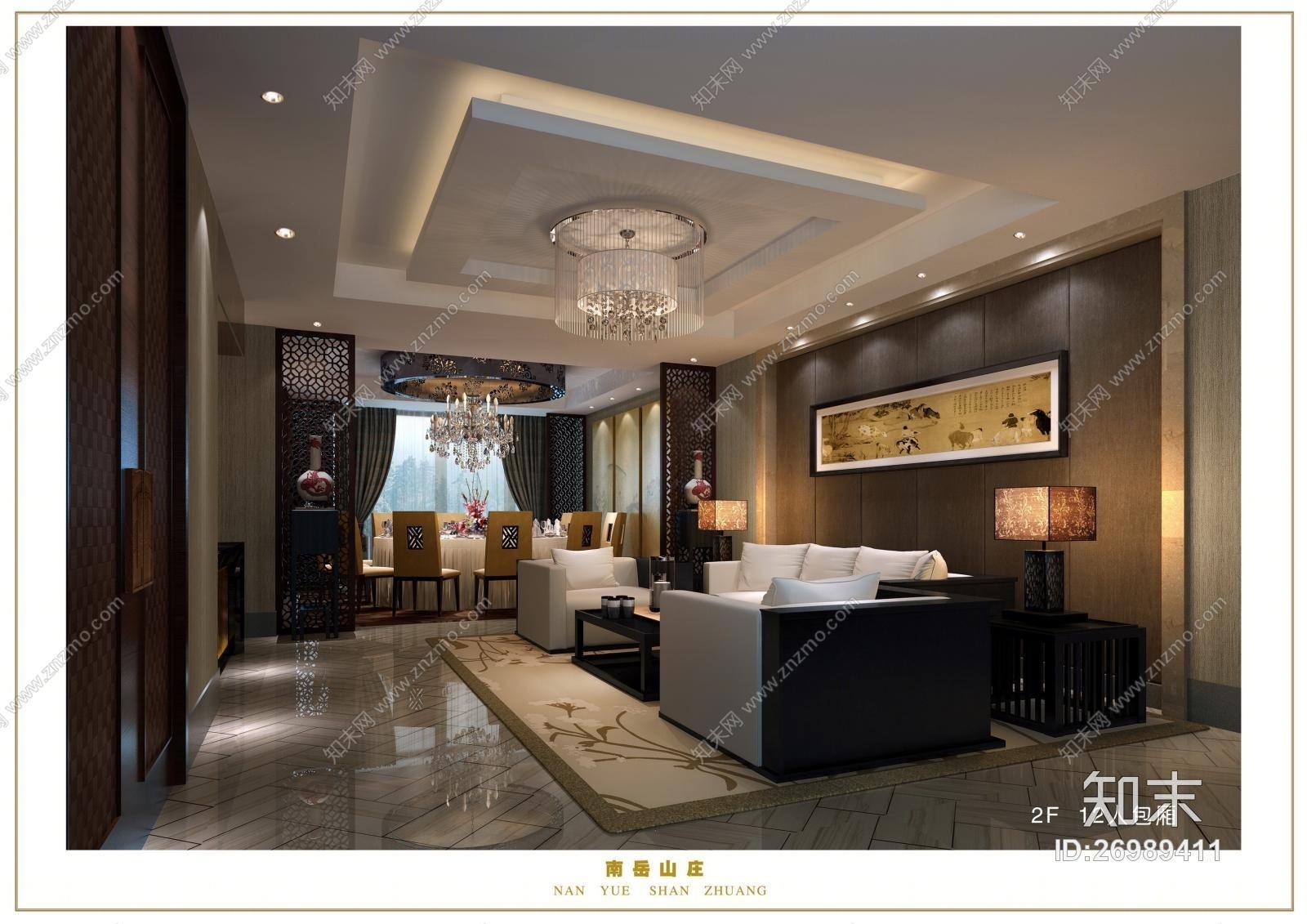 金螳螂--南岳山庄全套施工图+实景图(CAD施工图纸)cad施工图下载【ID:26989411】