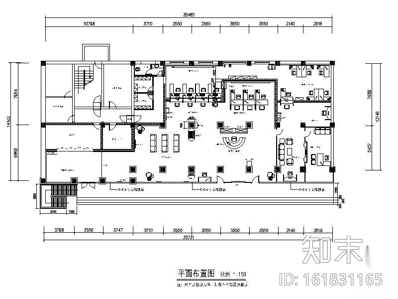 [保定]2009农业银行某支行办公室装修图cad施工图下载【ID:161831165】