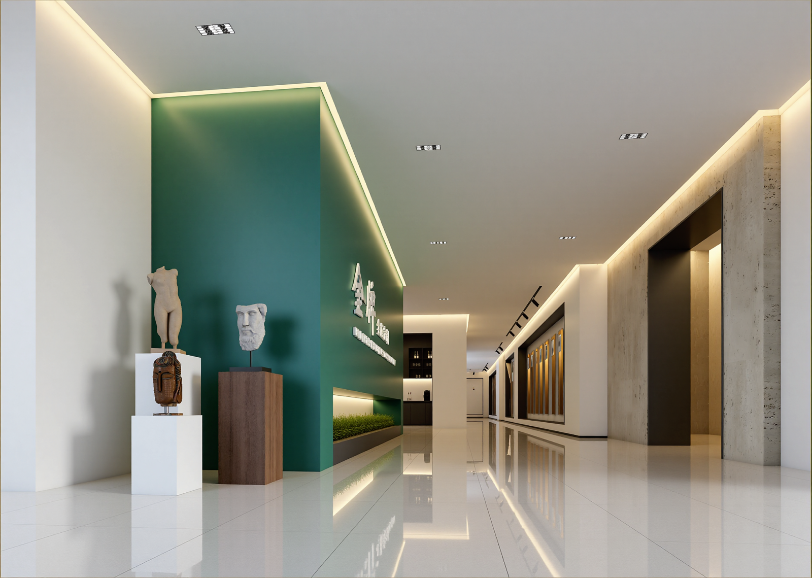 现代艺术展厅3D模型下载【ID:1215190789】