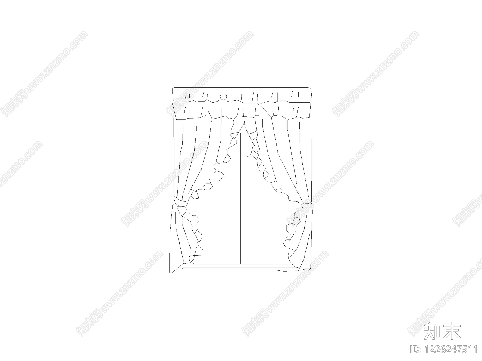 窗帘cad施工图下载【ID:1226247511】