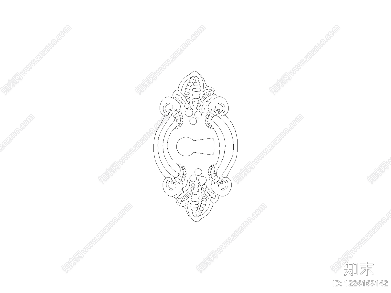 现代雕花CAD图纸