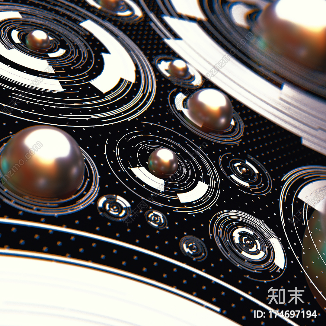 炫酷中心圆C4D动画工程文件分享CG模型下载下载【ID:174697194】