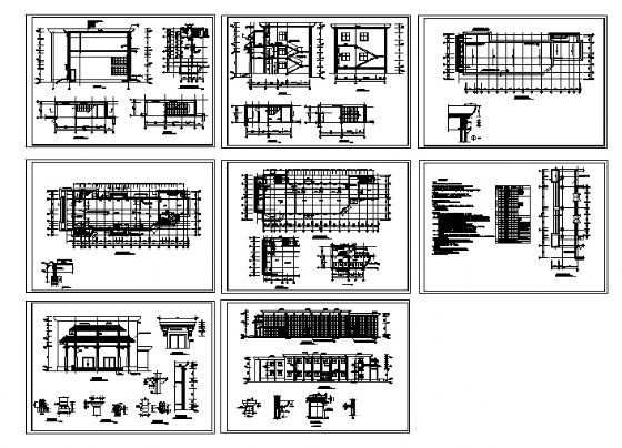 某县政府二层会堂建筑施工图cad施工图下载【ID:166453192】