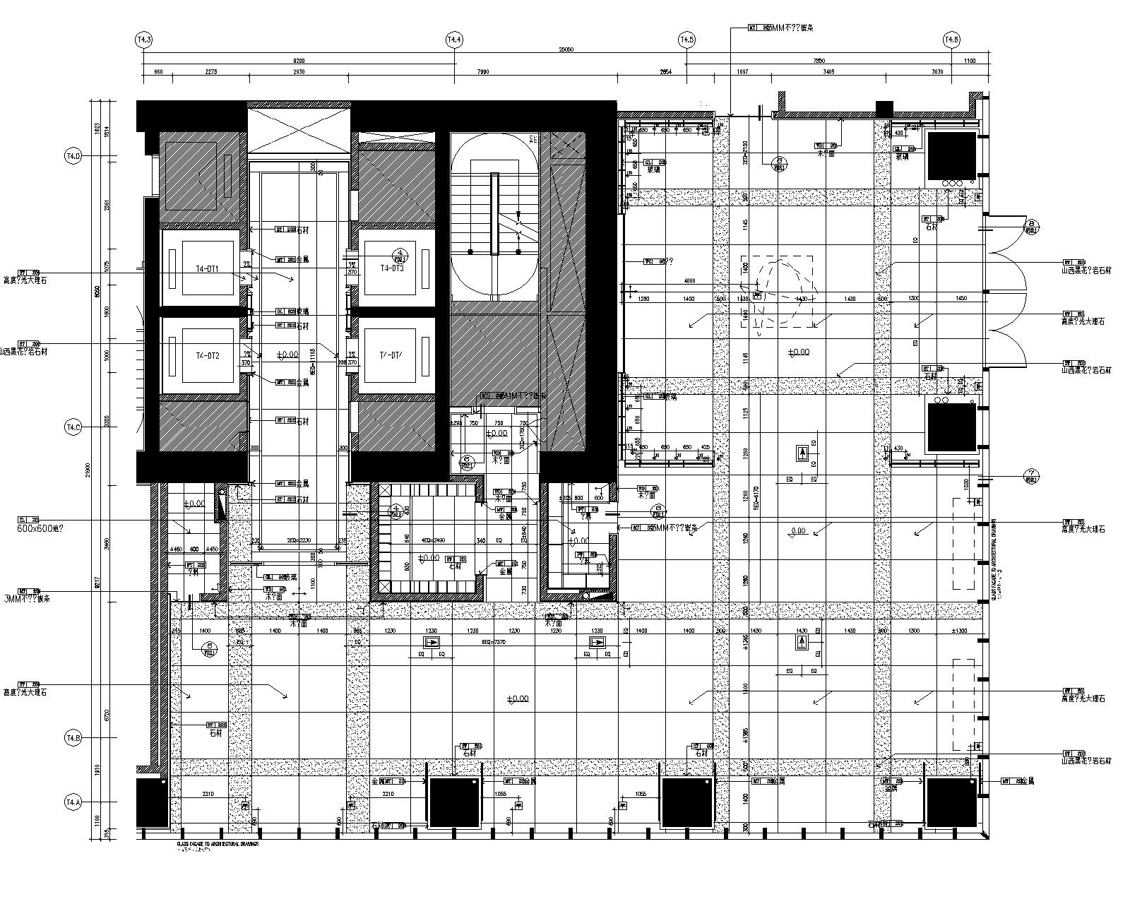 [SCDA&如恩]华润公寓样板间大堂+电梯间装修设计施工图cad施工图下载【ID:160068162】