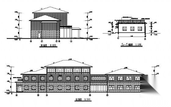 某三层小型综合楼建筑方案图cad施工图下载【ID:151435102】