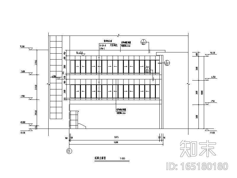 两栋建筑之间钢结构连廊施工图2017cad施工图下载【ID:165180180】