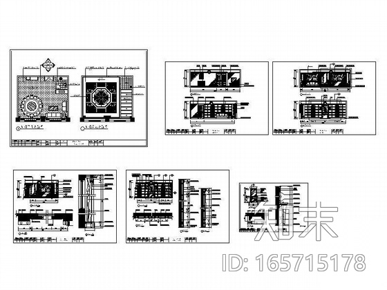 豪华酒楼包间装修Ⅳcad施工图下载【ID:165715178】