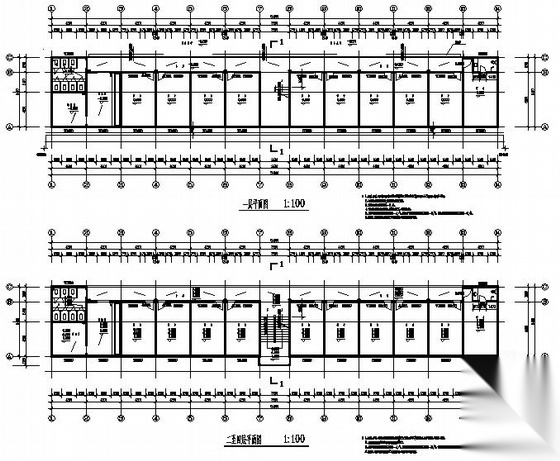 南平市某纺织厂三层2#宿舍楼建筑结构施工图cad施工图下载【ID:149844144】