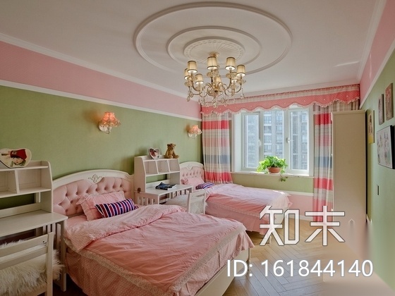 [南京]欧式田园温馨三居室装修图（含实景）cad施工图下载【ID:161844140】