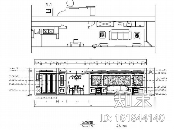 [南京]欧式田园温馨三居室装修图（含实景）cad施工图下载【ID:161844140】